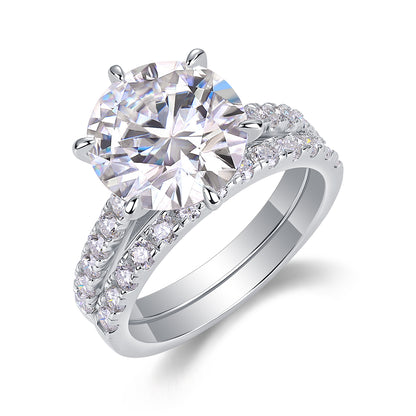 1Arrange Large Diamond Rings Luxuriously And Fashionably Set With Moissanite Silver Rings Prohibit Tk Sales