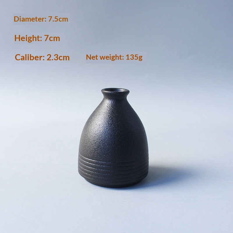 Black Ceramic Vase New Chinese-style Home Decor Piece