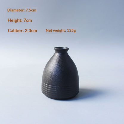 Black Ceramic Vase New Chinese-style Home Decor Piece