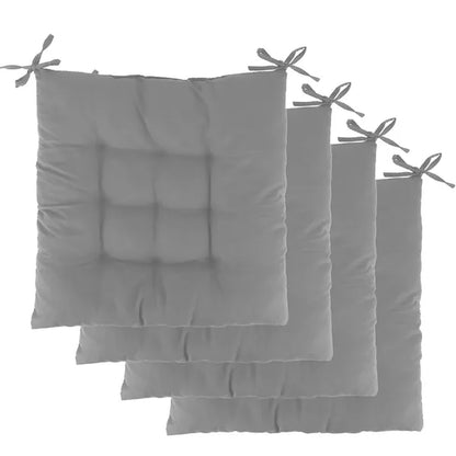 4Pcs Chair Cushion Pads Pillow Soft Tie On Square Sitting Mats For Home Office Car Sitting Travel Standard