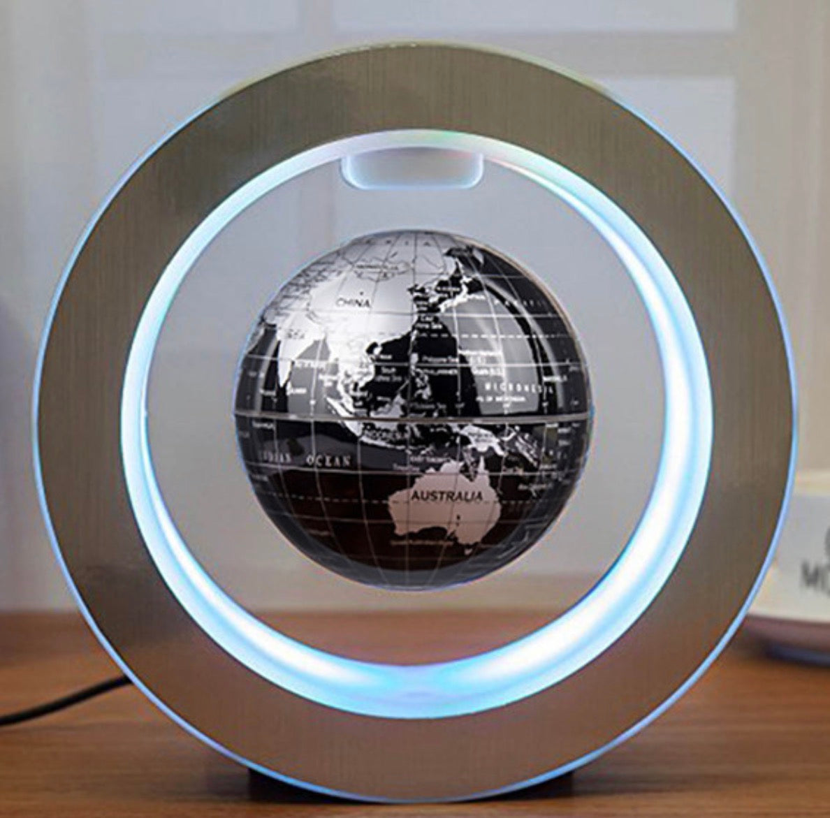 Round LED World Map Floating Globe Magnetic Levitation Light Anti Gravity Magic