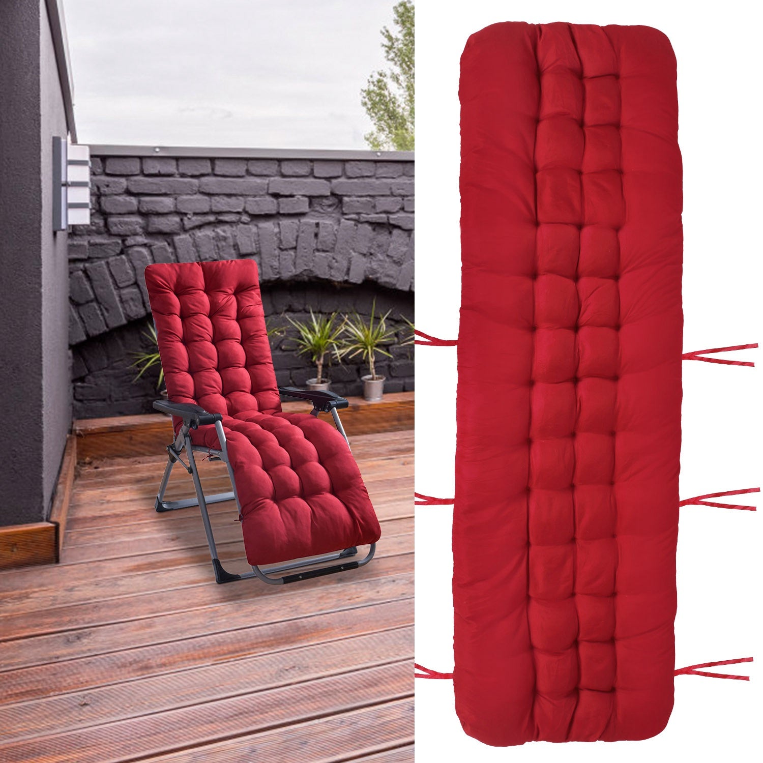 67x22in OR 71x22in Size Options Chaise Lounger Cushion Recliner Rocking Chair Sofa Mat Deck Chair Cushion