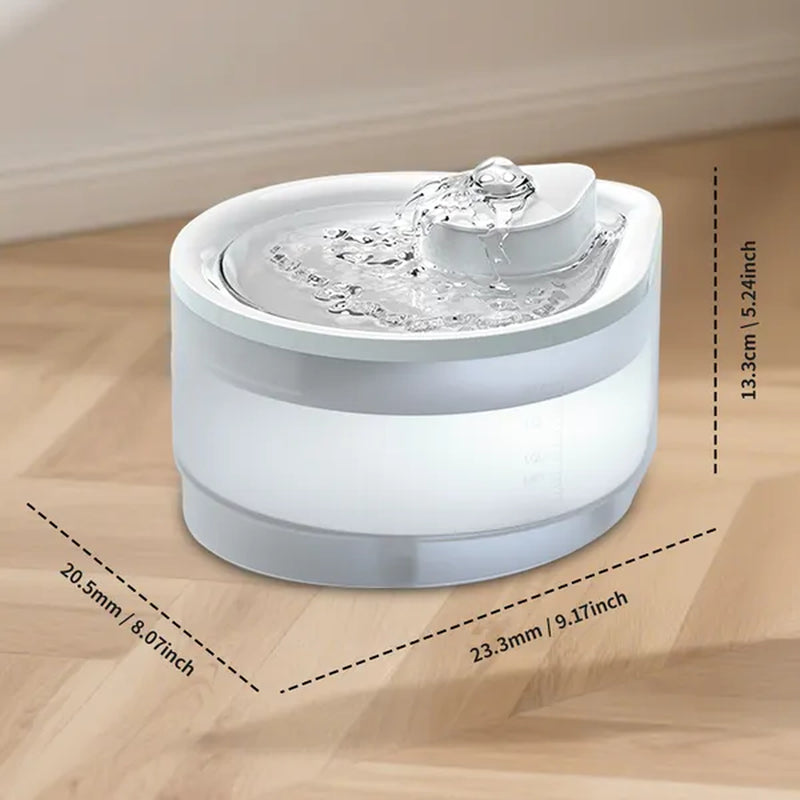 2500ML USB Pet Water Fountain, Teardrop-Shaped Automatic Cat Water Dispenser With Circulating Pump, Freshwater Filter For Cats And Dogs