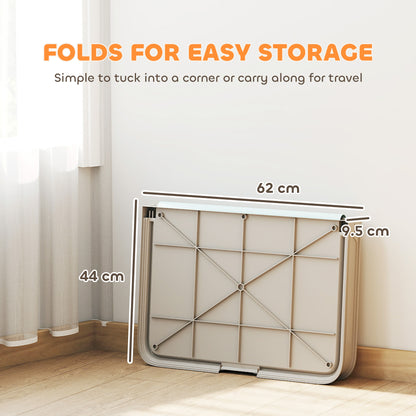 Pee Pad Holder Foldable Dog Litter Box with 3 Disposable Pads, 33.9" x 24.4", Gray