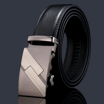 Mens Genuine Leather Belt With Automatic Buckle