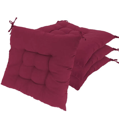 4Pcs Chair Cushion Pads Pillow 17.72x17.72x2.37in Soft Tie On Square Sitting Mats For Home Office Car Sitting Travel(Thickened)