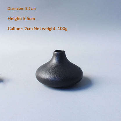 Black Ceramic Vase New Chinese-style Home Decor Piece