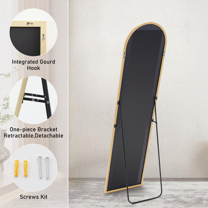 Floor Standing Mirror, Wall Mirror With Stand Aluminum Alloy Thin Frame