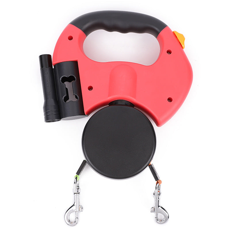 Retractable Dog Leash For Small Dogs Reflective Dual Pet Leash Lead 360 Swivel No Double Dog Walking Leash With Lights Pet Products