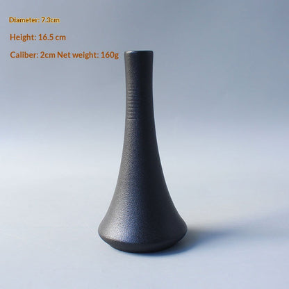 Black Ceramic Vase New Chinese-style Home Decor Piece