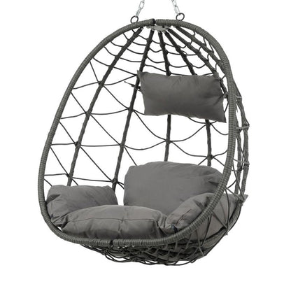 Indoor And Outdoor Swing Chair With Stand, Patio Wicker Hanging Egg Chair, Hanging Basket Chair Suitable For Bedroom, Living Room And Balcony