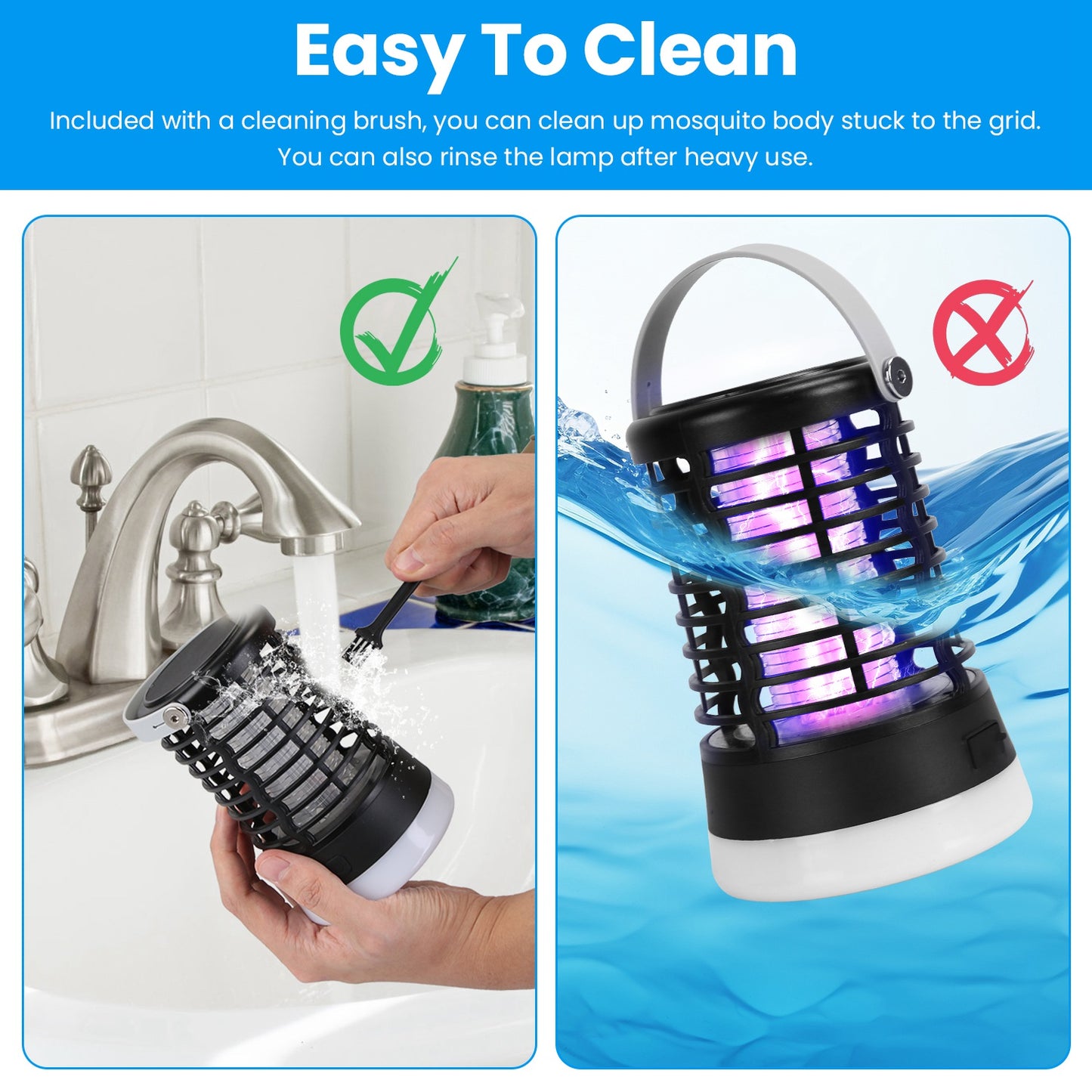 1Pc 4 In 1 Bug Zapper Light Rechargeable Mosquito Zapper For Indoor Outdoor Waterproof Mosquito Killer Lamp With 3 Lighting Modes For Patio Yard Home
