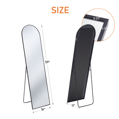 Floor Standing Mirror, Wall Mirror With Stand Aluminum Alloy Thin Frame