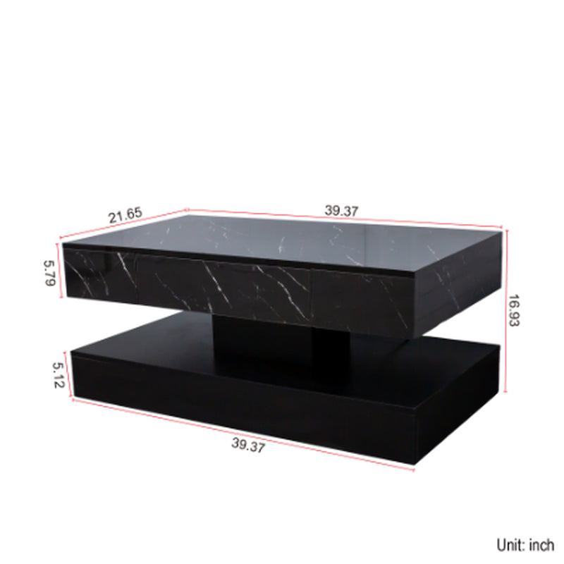 6.93IN High LED Coffee Table,Modern Coffee Table For Living Room,Living Room Tables,Large Living Room Furniture,LED Lights