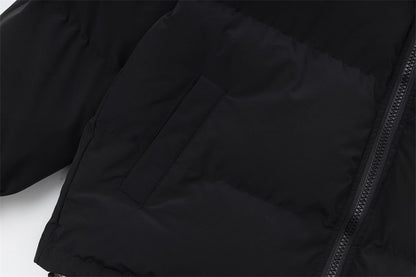 Printed Stand Collar Cotton-padded Coat Men