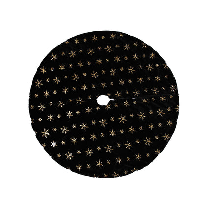 Home Decor Cushion Black Embroidered Velvet Christmas Tree Skirt
