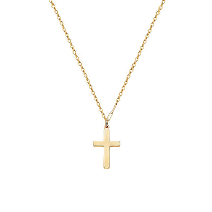 14K Gold Plated Small Cross Pendant Necklace