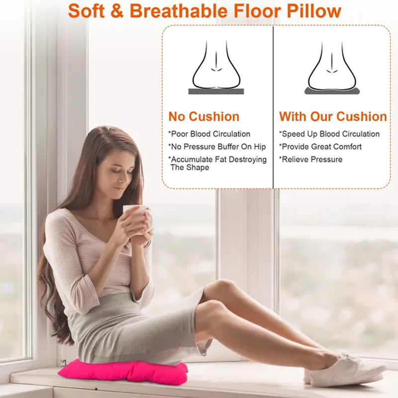 4Pcs Chair Cushion Pads Pillow 17.72x17.72x2.37in Soft Tie On Square Sitting Mats For Home Office Car Sitting Travel(Thickened)