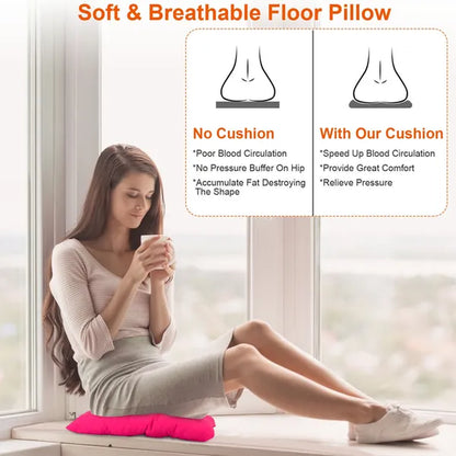 4Pcs Chair Cushion Pads Pillow 17.72x17.72x2.37in Soft Tie On Square Sitting Mats For Home Office Car Sitting Travel(Thickened)