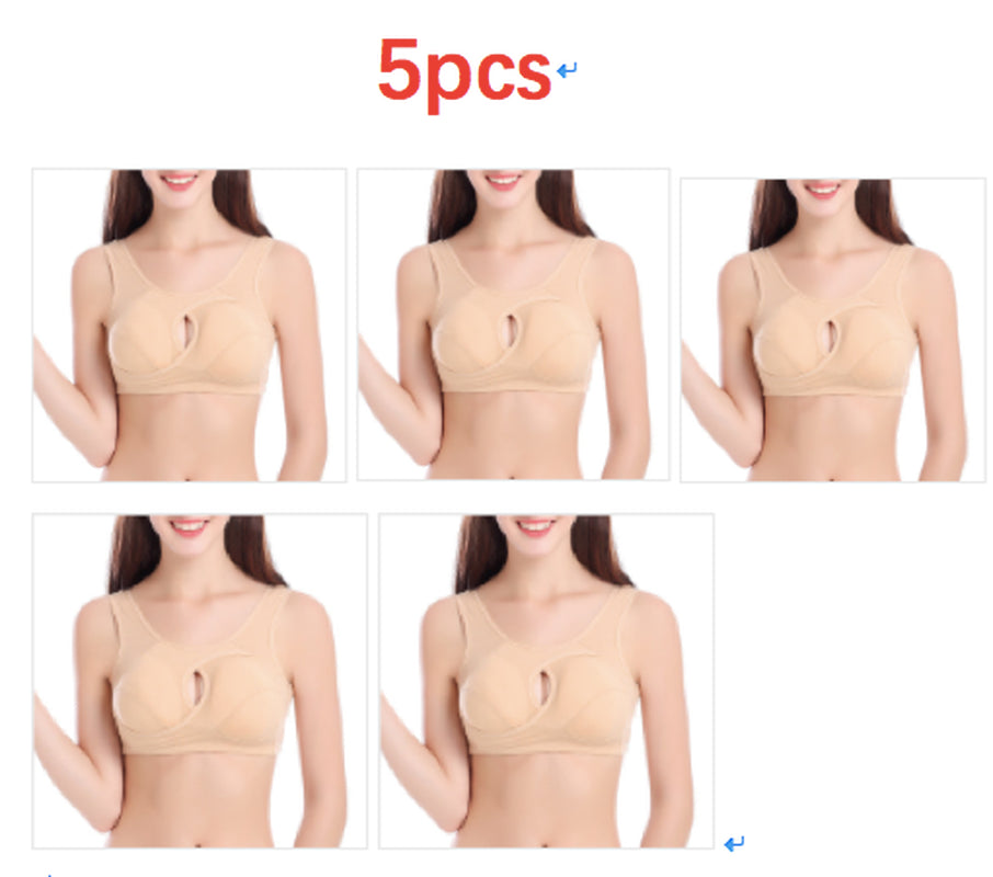 Plus Size Women Bra Ladies Cotton Quake-Proof Underwear Sleep Tops No Buckles Non Wire Lingerie With Removable Padded